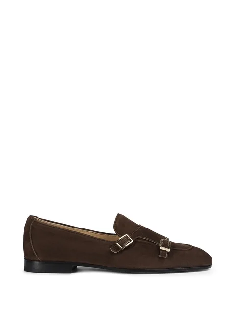 suede double-buckle loafers