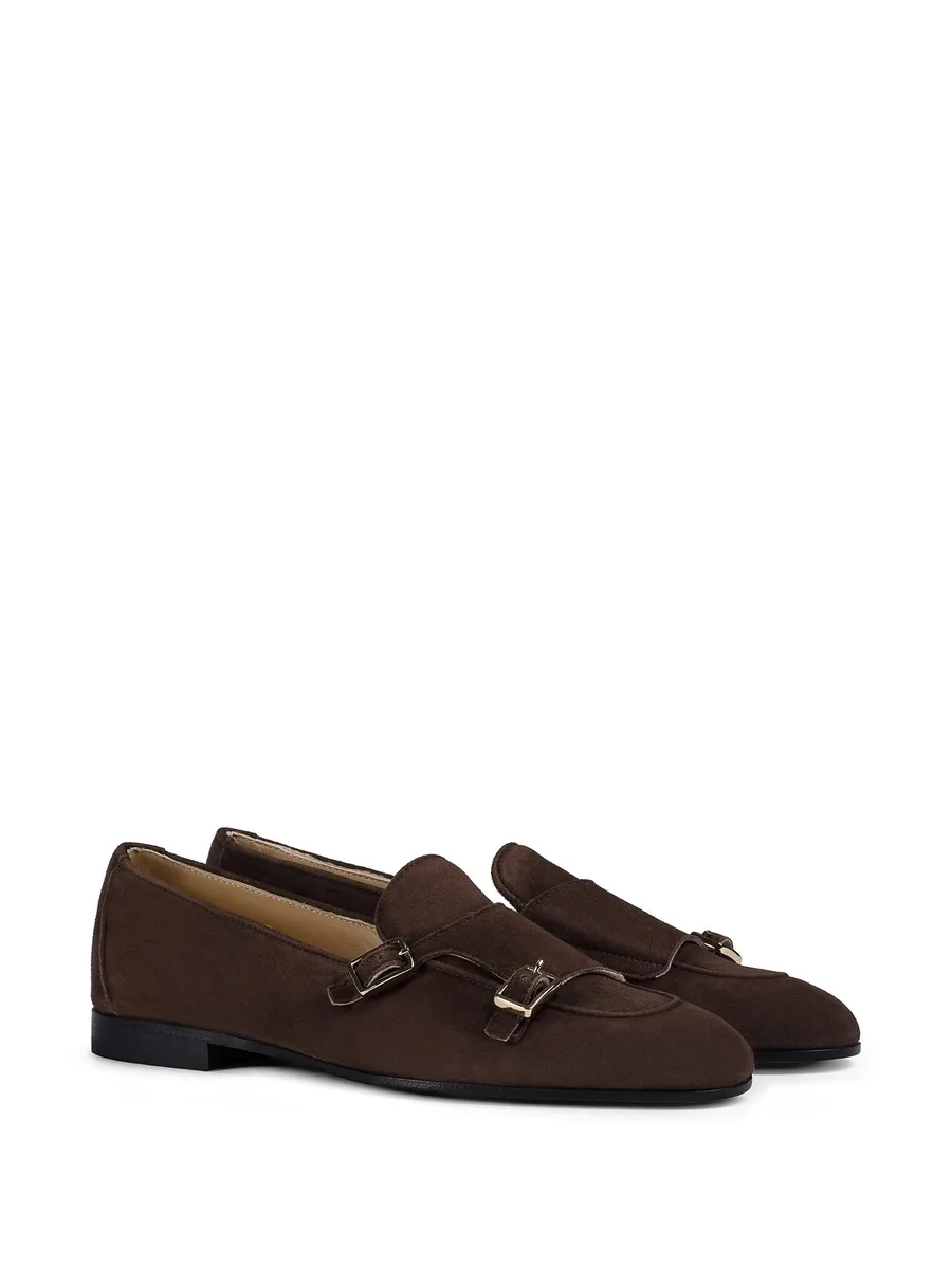 suede double-buckle loafers 4