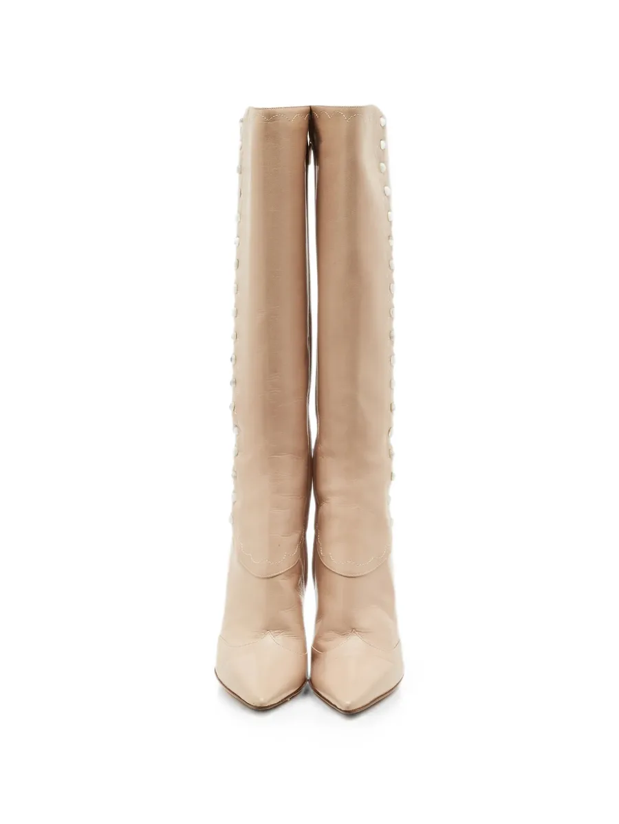 bead-embellished leather boots 7