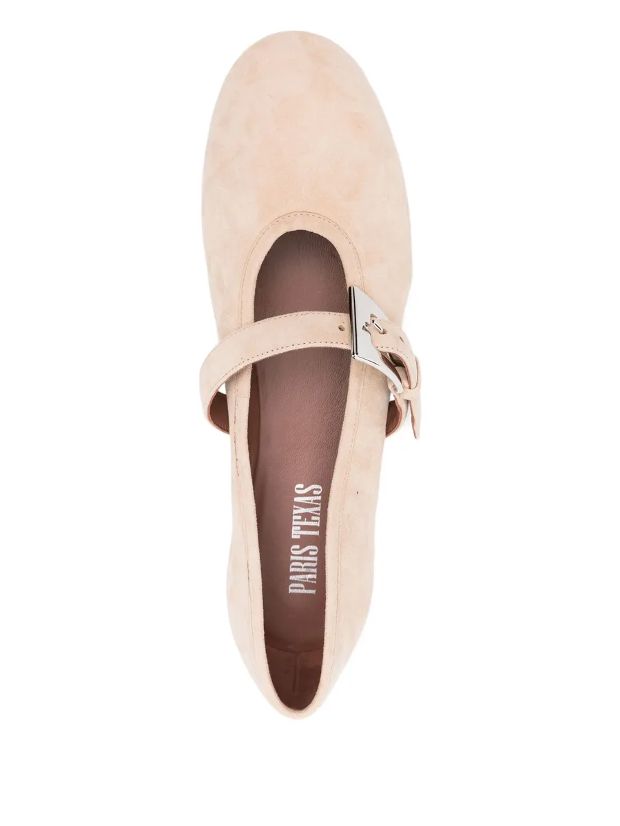 buckle-strap suede flats 8