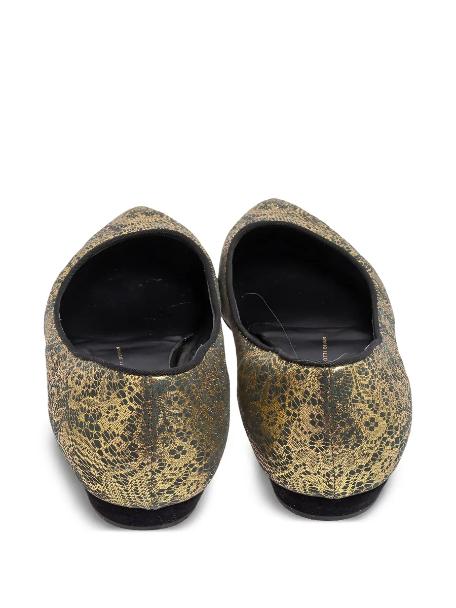 pre-owned pointed toe lace ballet flats 7
