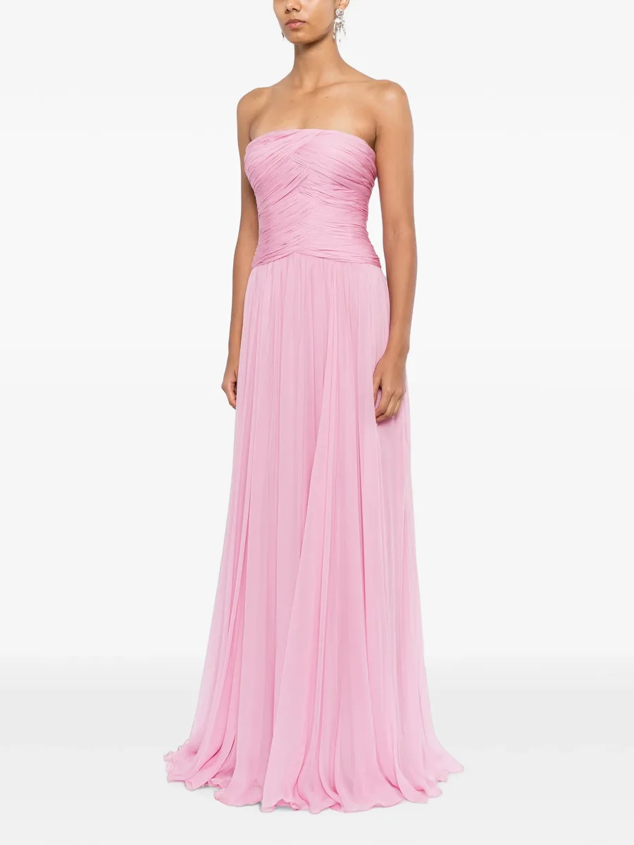 strapless silk-chiffon gown 3