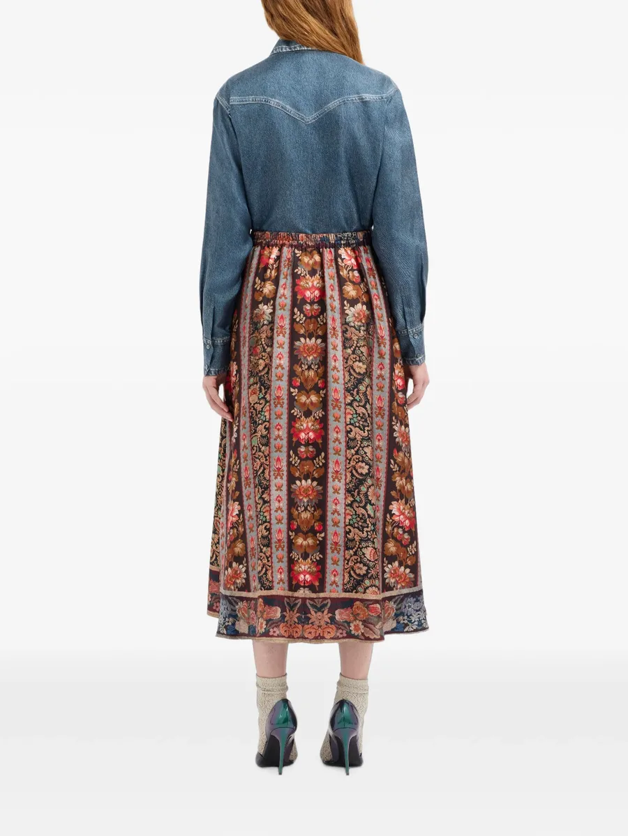 Aloe floral-print midi skirt 4
