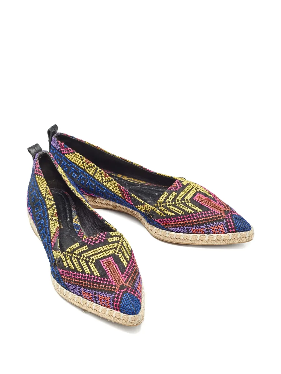 pre-owned pointed toe embroidered espadrilles 3