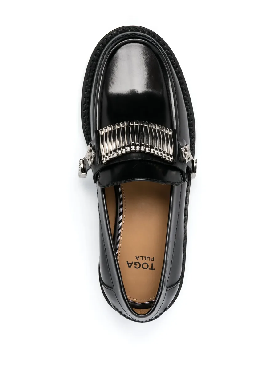 buckle-detail leather loafers 8