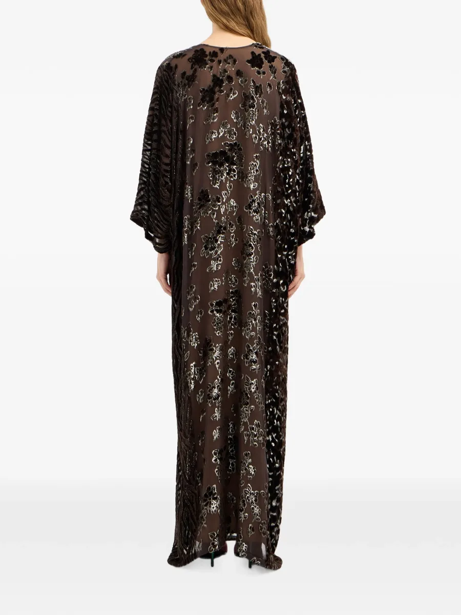 sequin-embellished velvet-motif dress 4