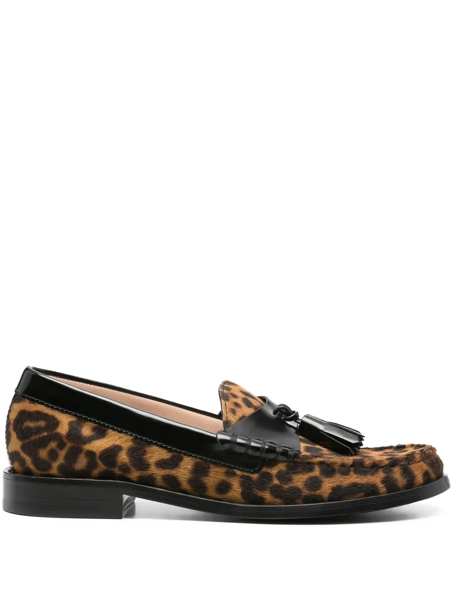 leopard-print tassel loafers 1