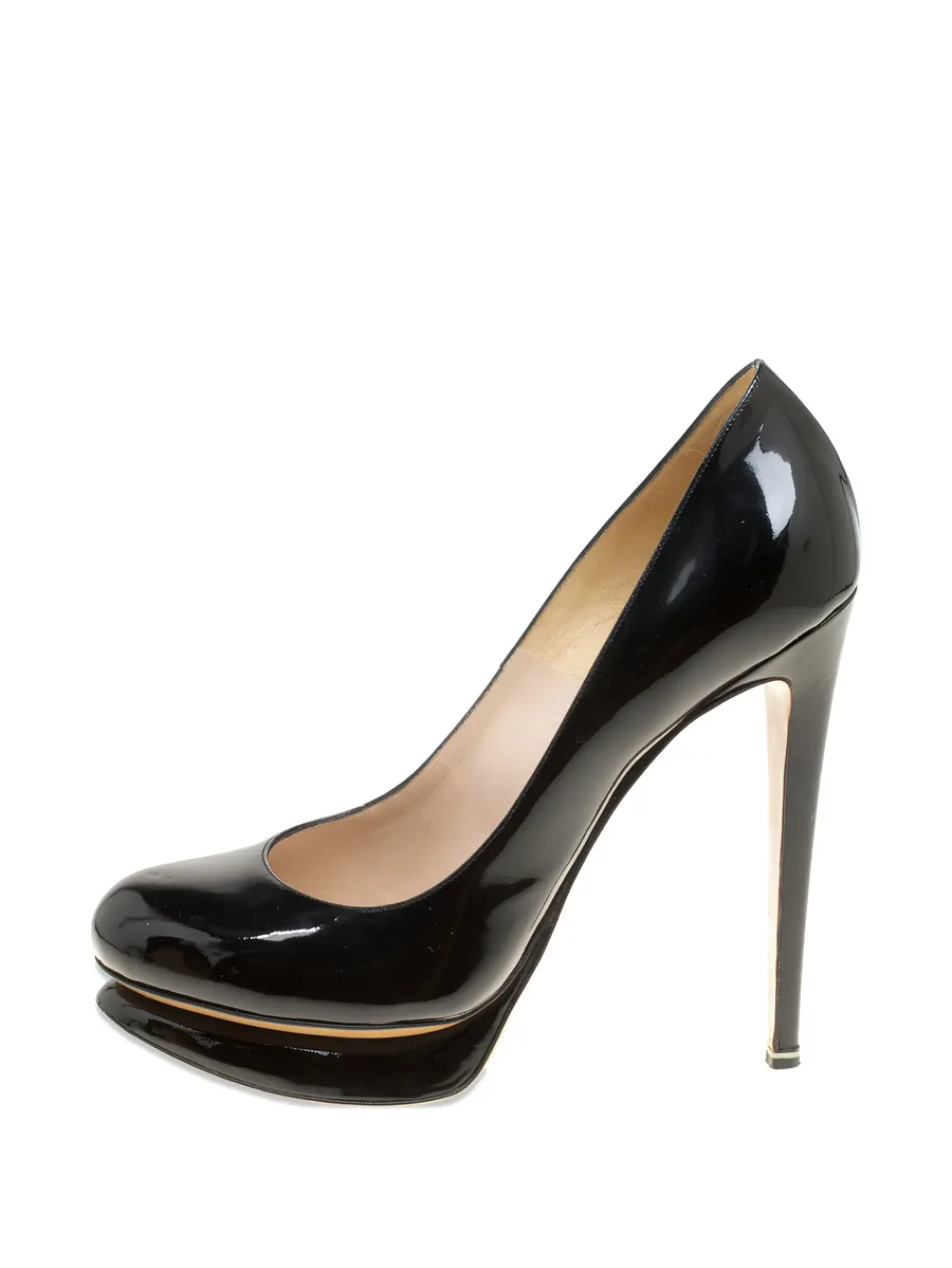 135mm leather heeled pumps 1