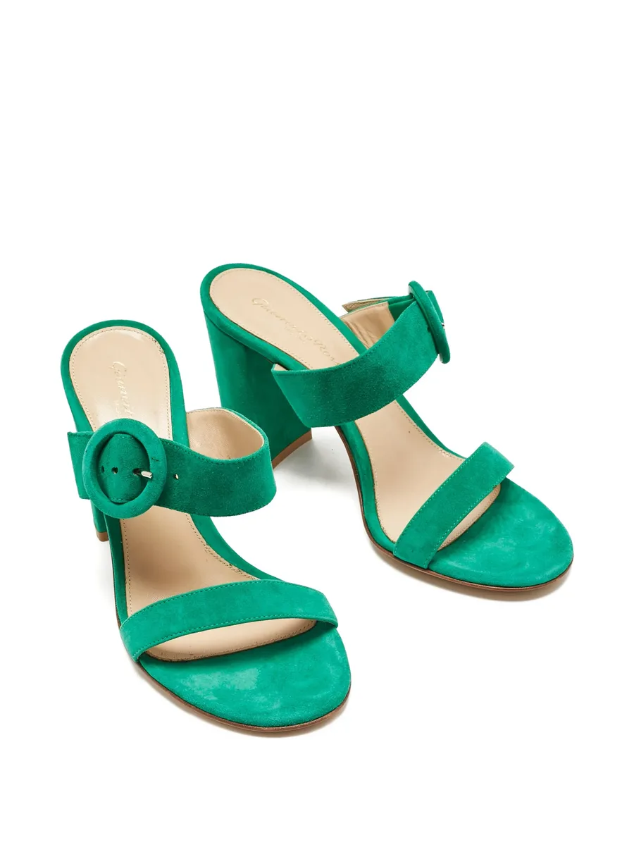 buckle strap suede sandals 6
