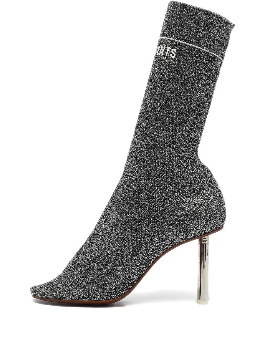 pre-owned 90mm metallic sock boots 1