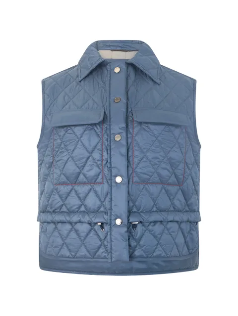 quilted drawstring gilet
