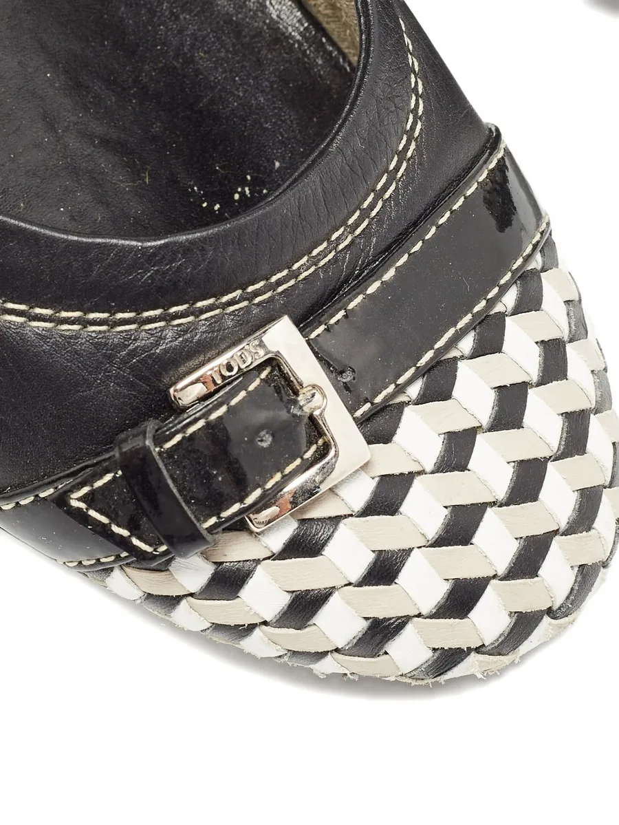 checkerboard leather ballet flats 11