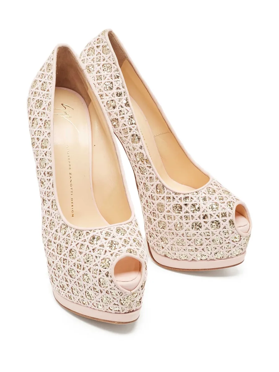 pre-owned 170mm glitter-embellished pumps 3