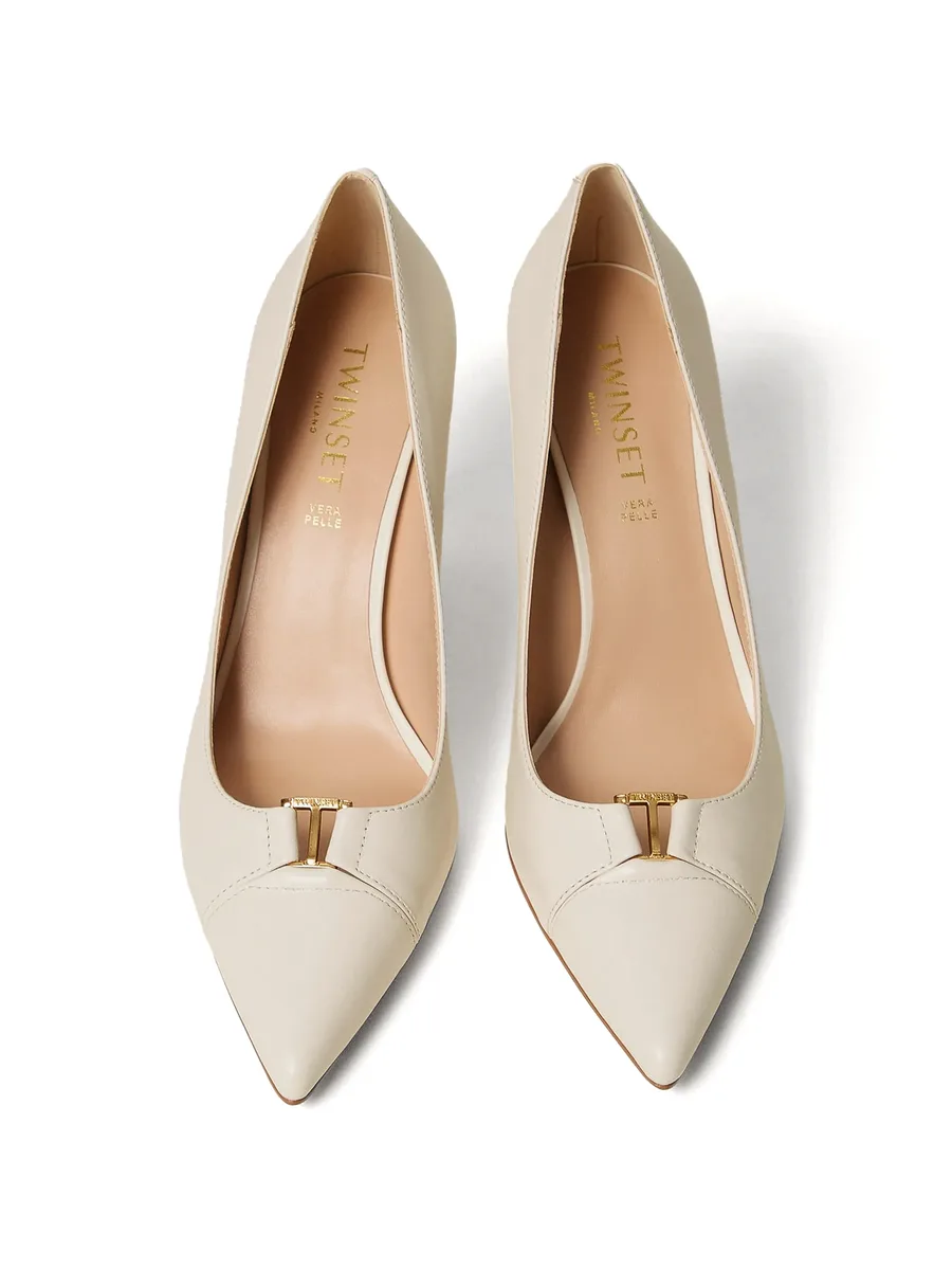 logo-engraved buckle heeled pumps 6