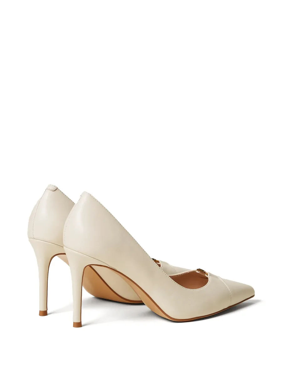 logo-engraved buckle heeled pumps 8