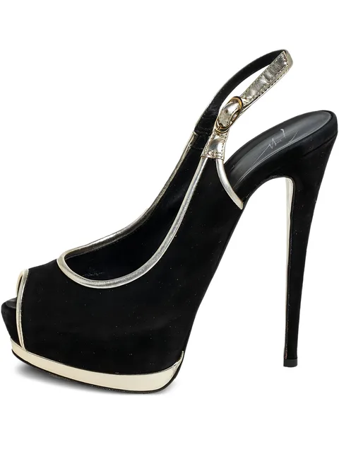 150mm suede slingback pumps