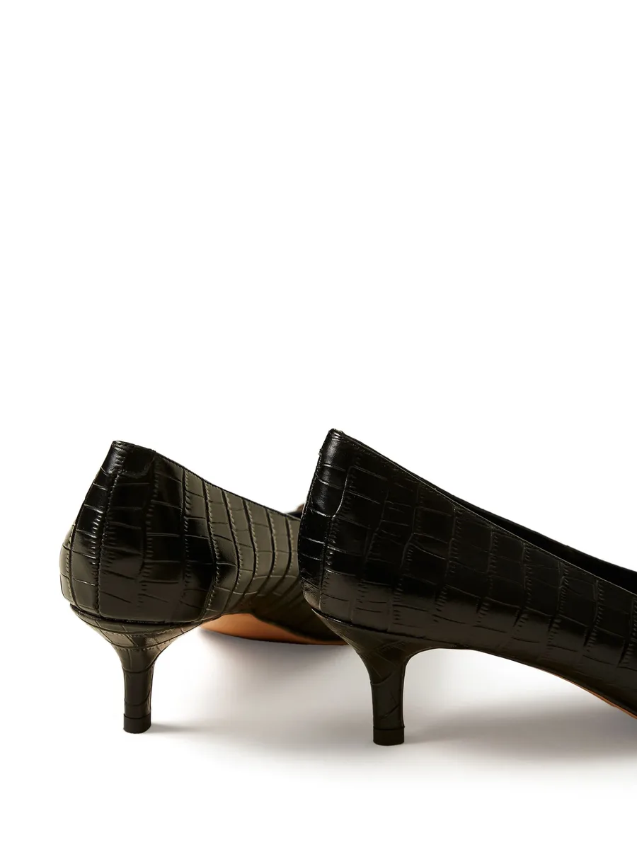 50mm crocodile-effect oval-T heeled pumps 8