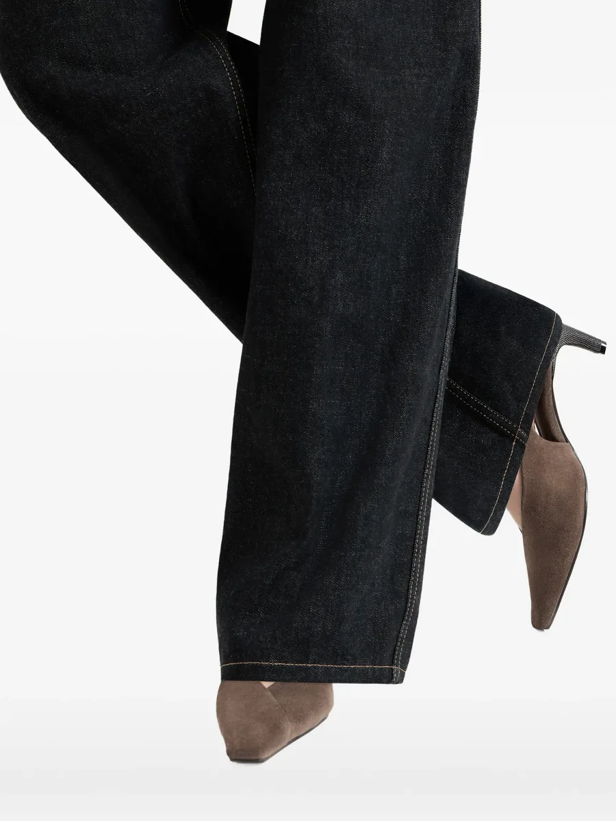 Suede city slingback pumps with precious heel 9