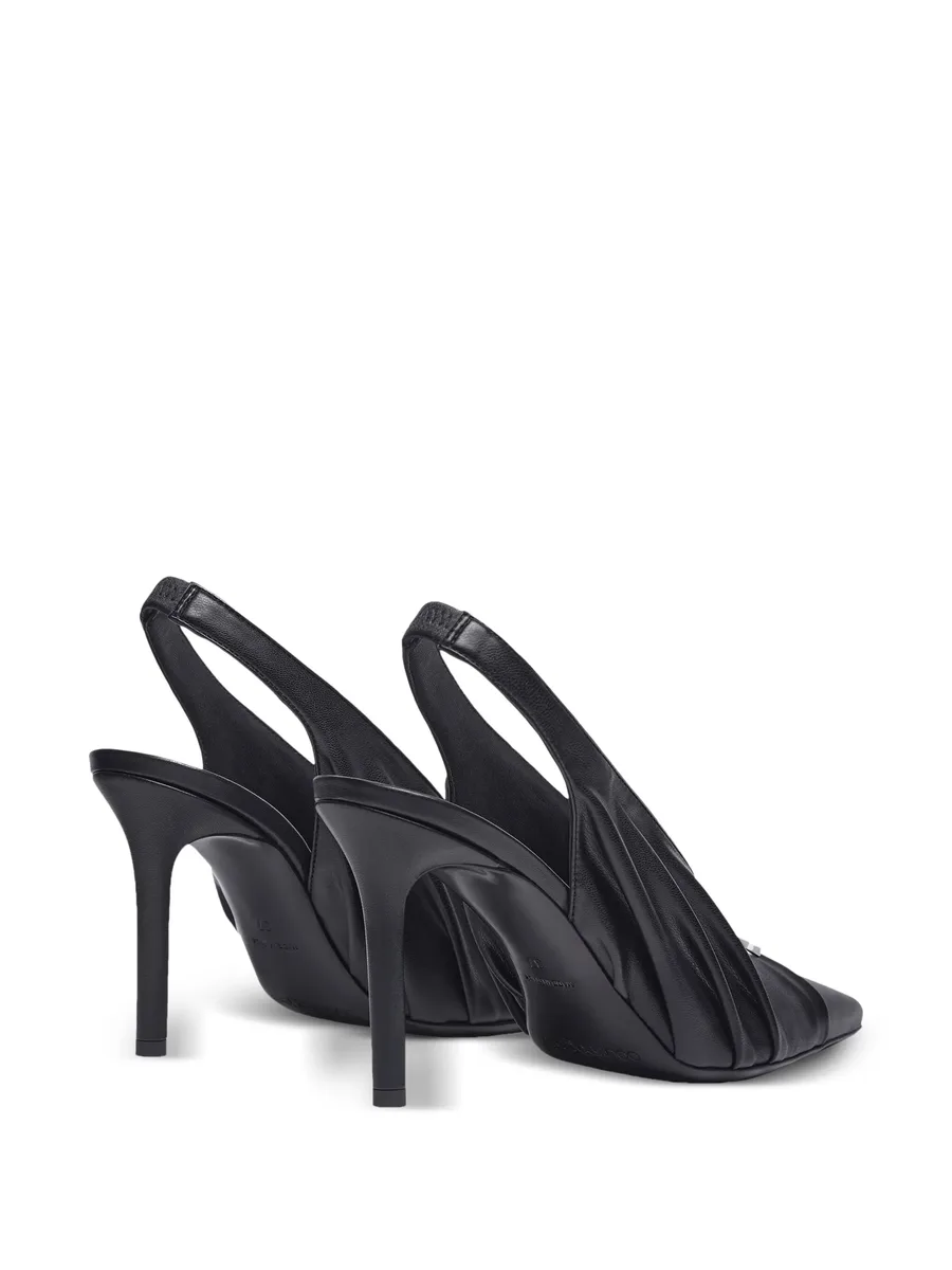 draped faux leather slingbacks 6