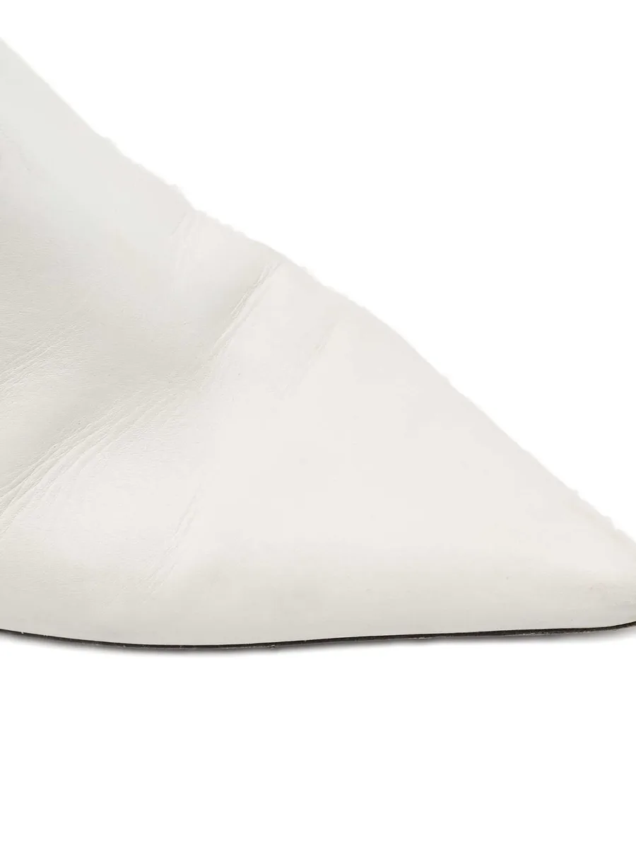 100mm pointed-toe striped-heel ankle boots 10