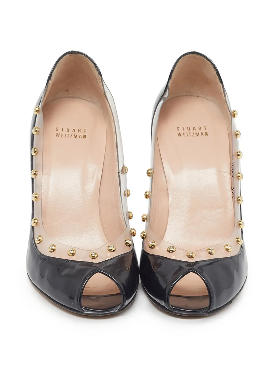 studded peep-toe heeled pumps 5