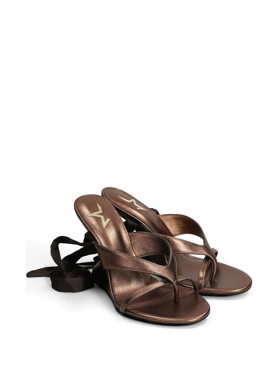 tie-fastening wedge sandals 4