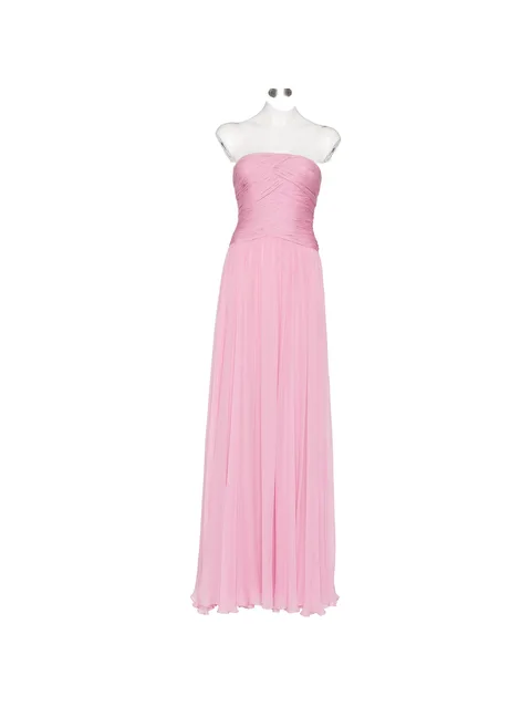 strapless silk-chiffon gown