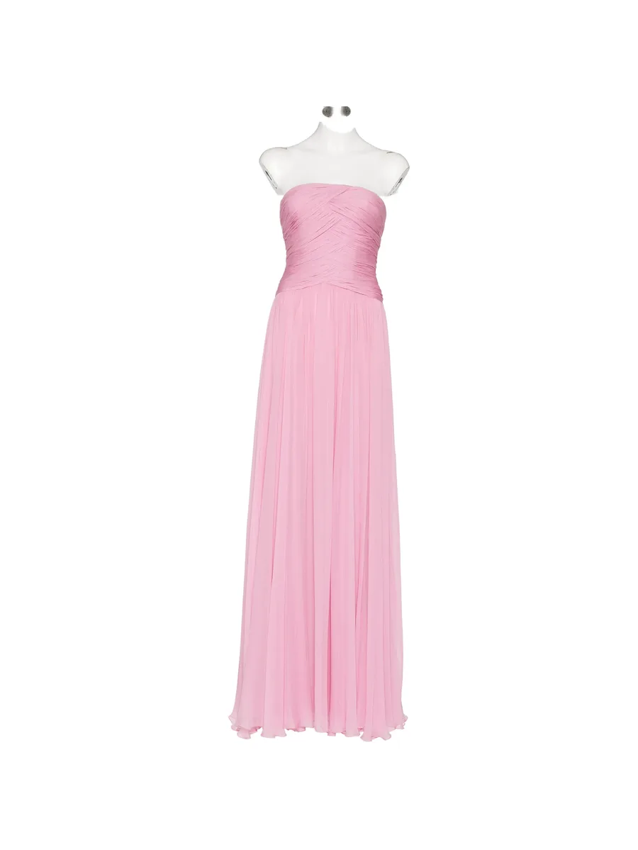 strapless silk-chiffon gown 1