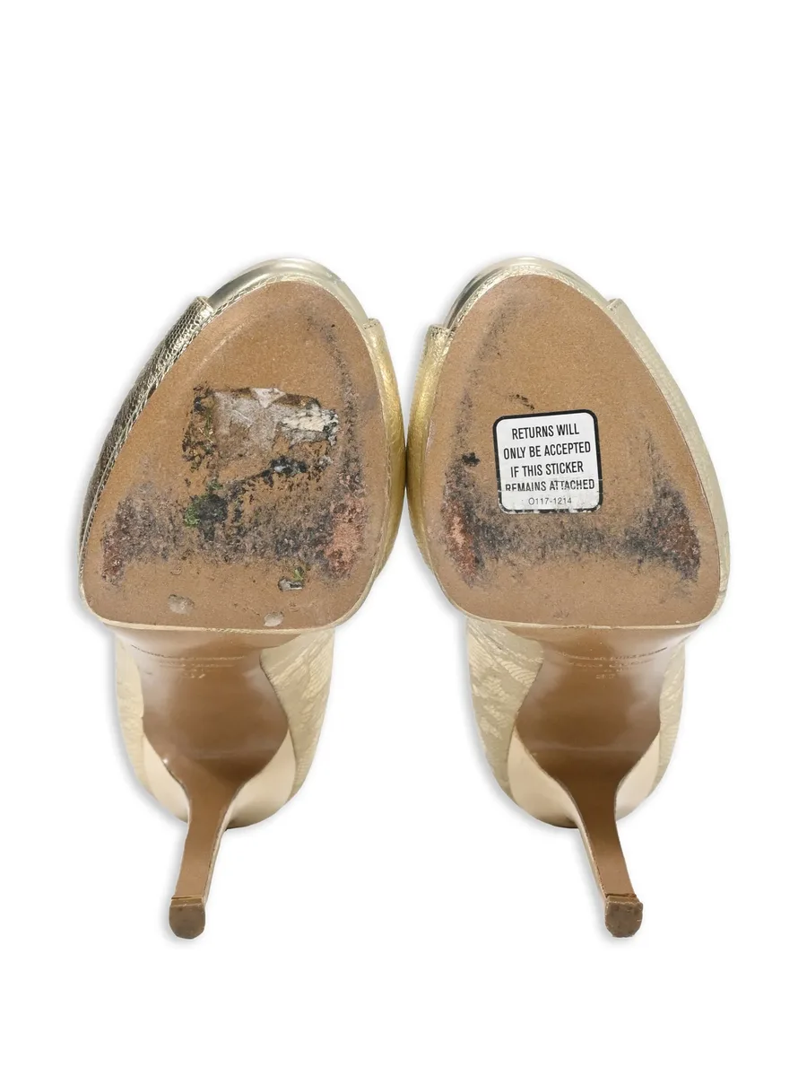 lace-detail peep-toe pumps 11