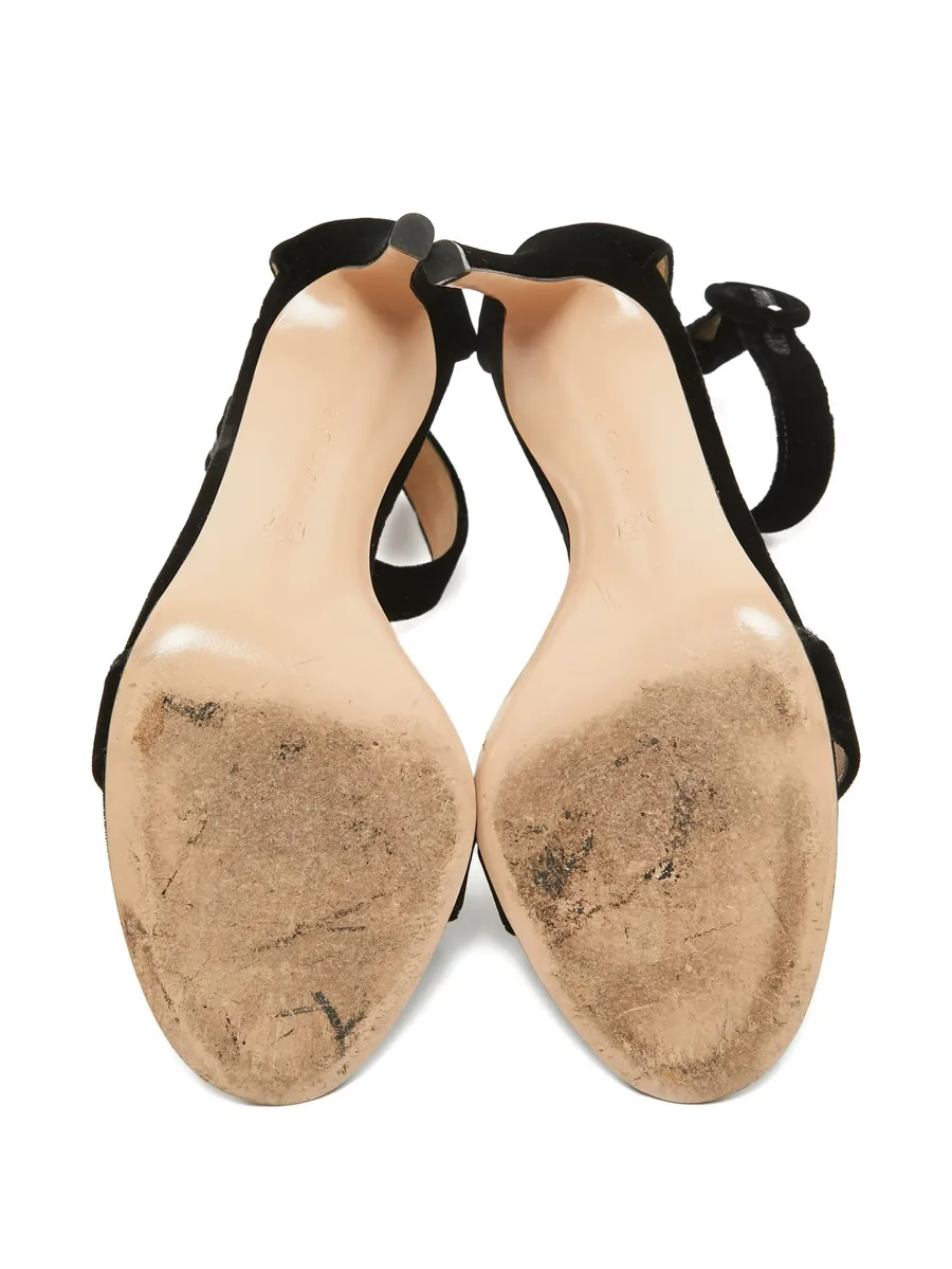 pre-owned 120mm velvet sandals 9