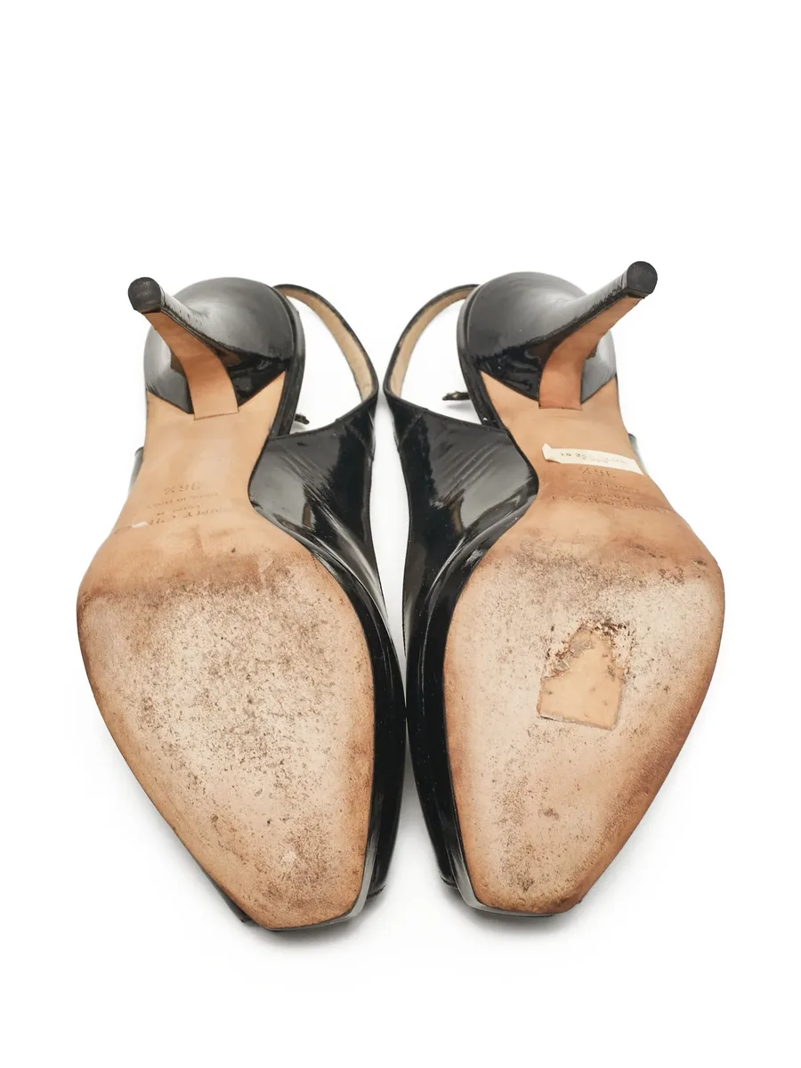 120mm leather heeled sandals 8