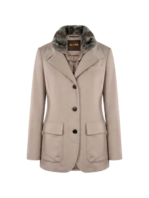fur-trim gilet-insert jacket