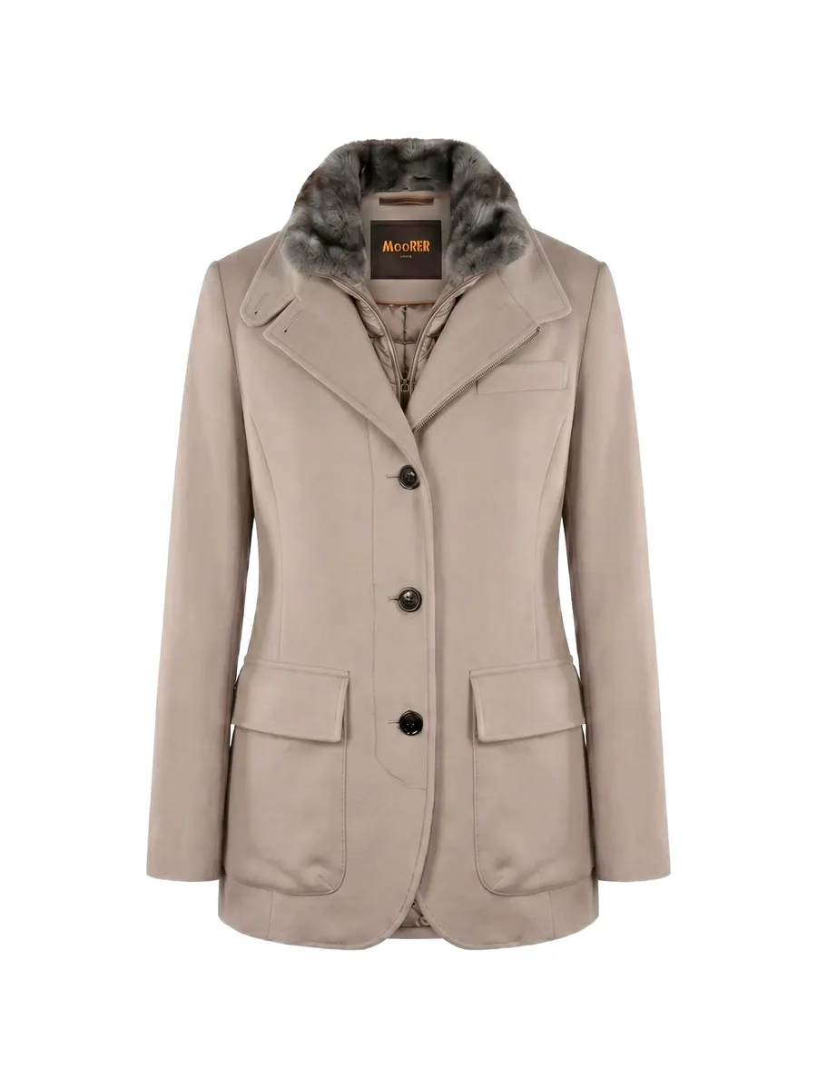 fur-trim gilet-insert jacket 1