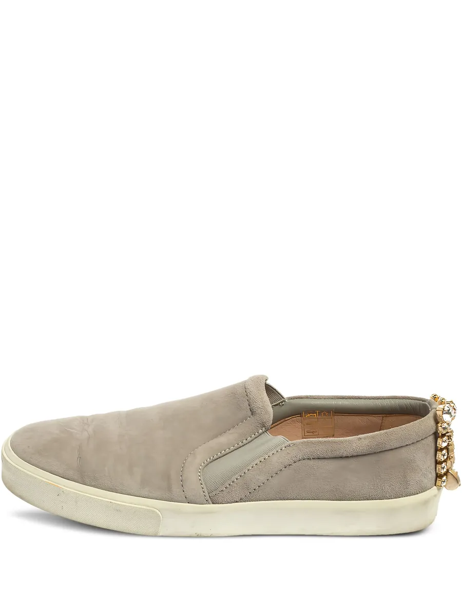 pre-owned Harlow suede slip-on sneakers 1