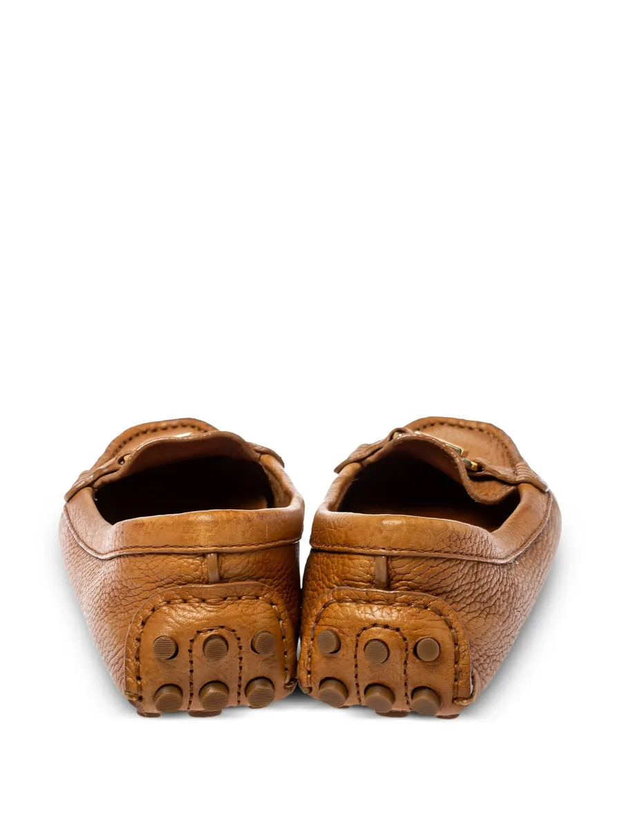 pre-owned leather driving loafers 5