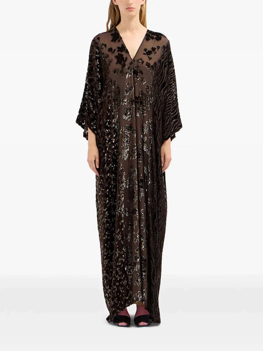 sequin-embellished velvet-motif dress 3