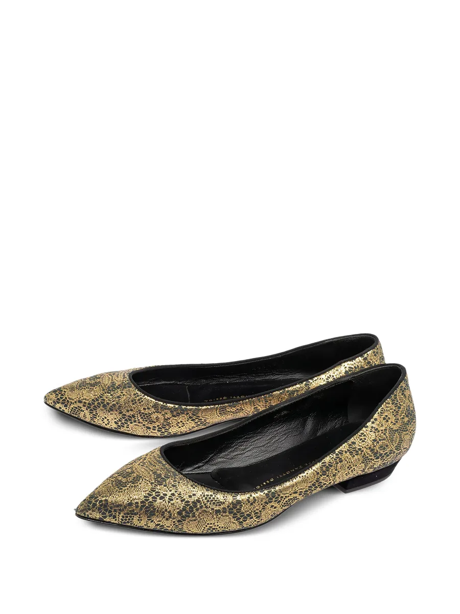 pre-owned pointed toe lace ballet flats 6