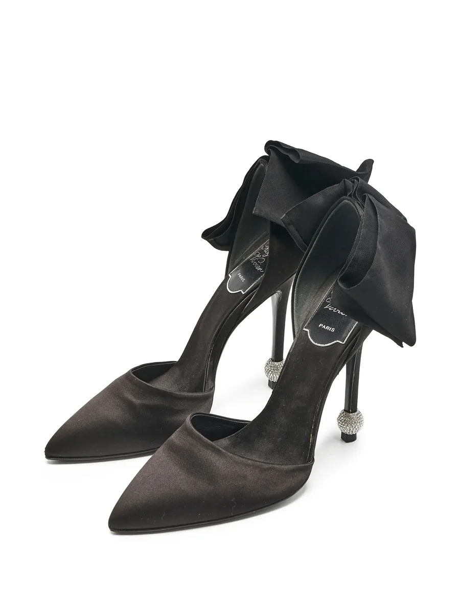 pre-owned 110mm bow-detailed stiletto pumps 6