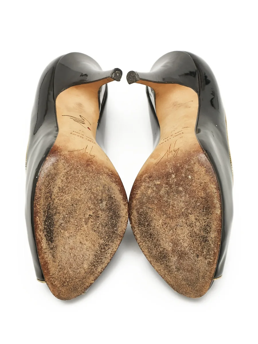 pre-owned 110mm peep-toe pumps 8