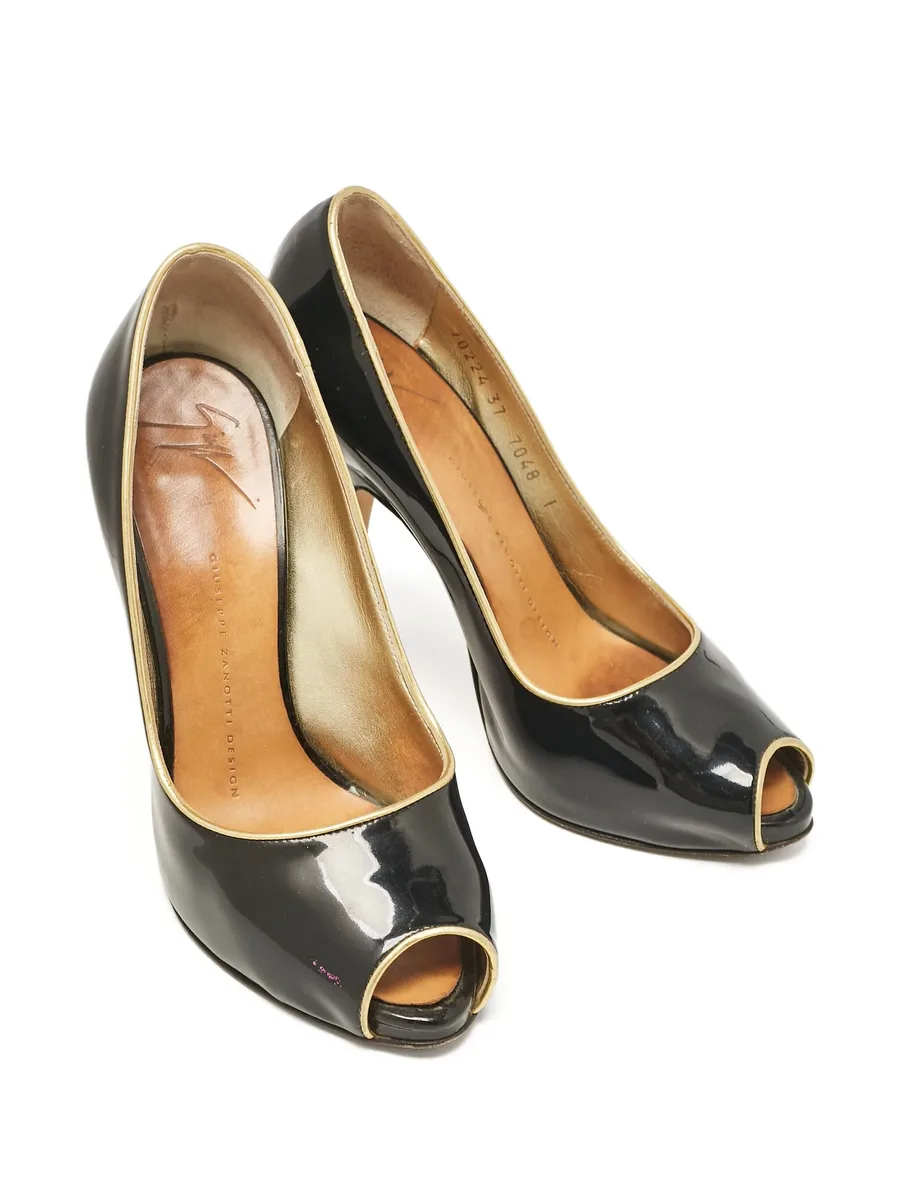 pre-owned 110mm peep-toe pumps 10