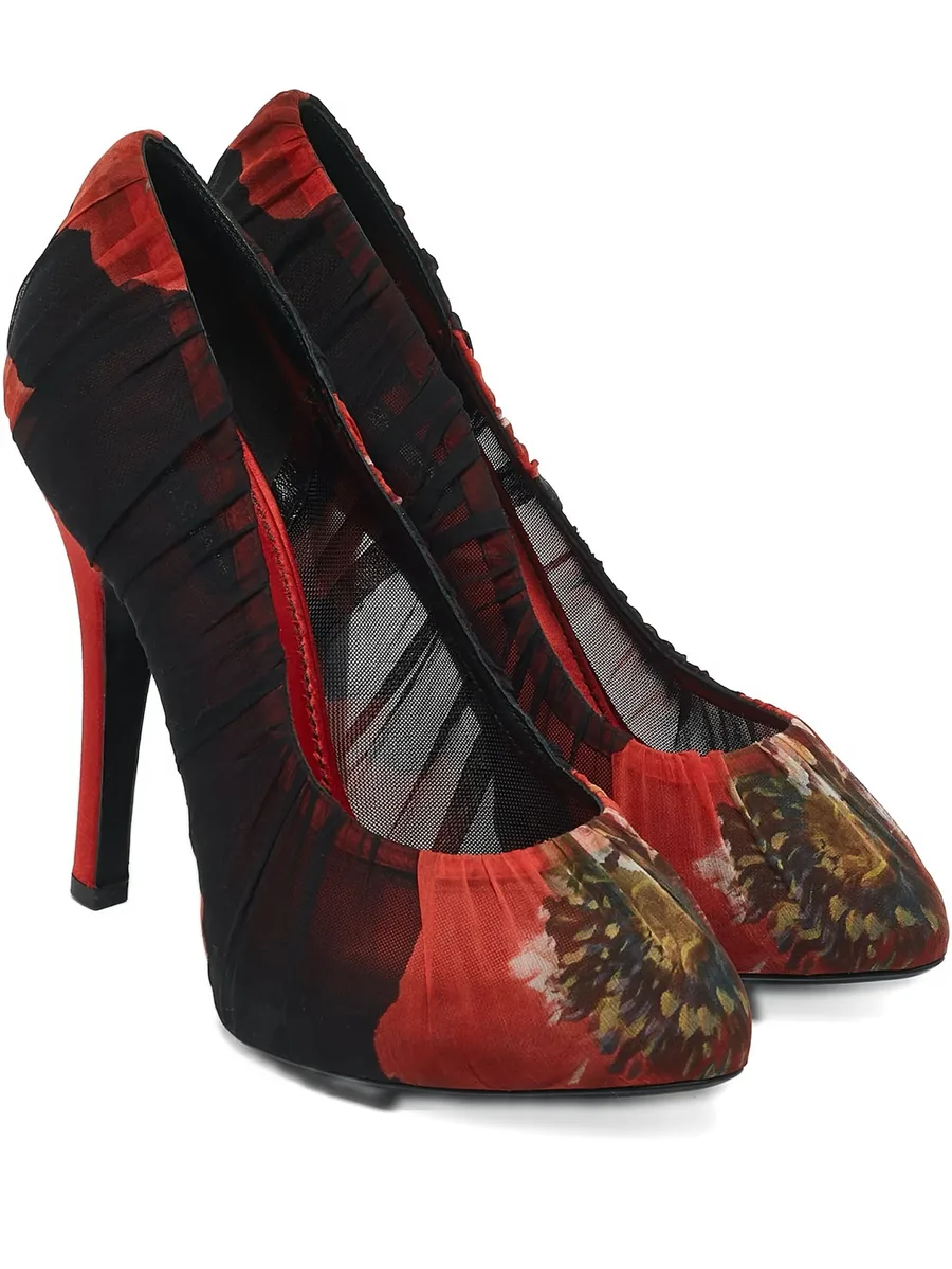 125mm floral-print pumps 1