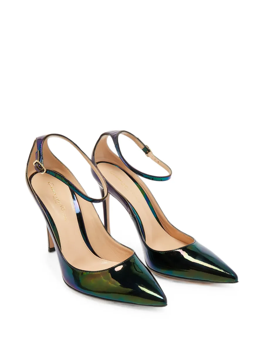 Iridescent leather heeled pumps 10