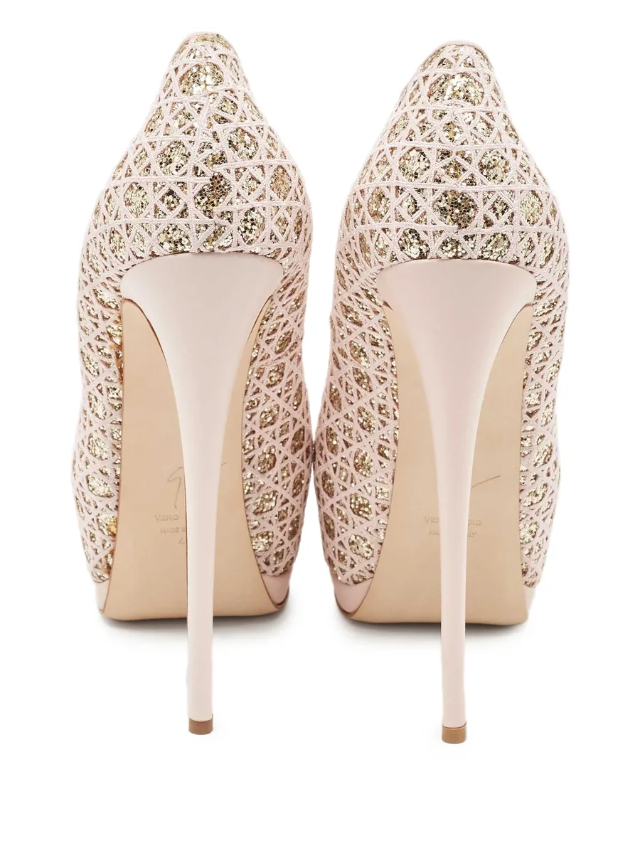 pre-owned 170mm glitter-embellished pumps 7