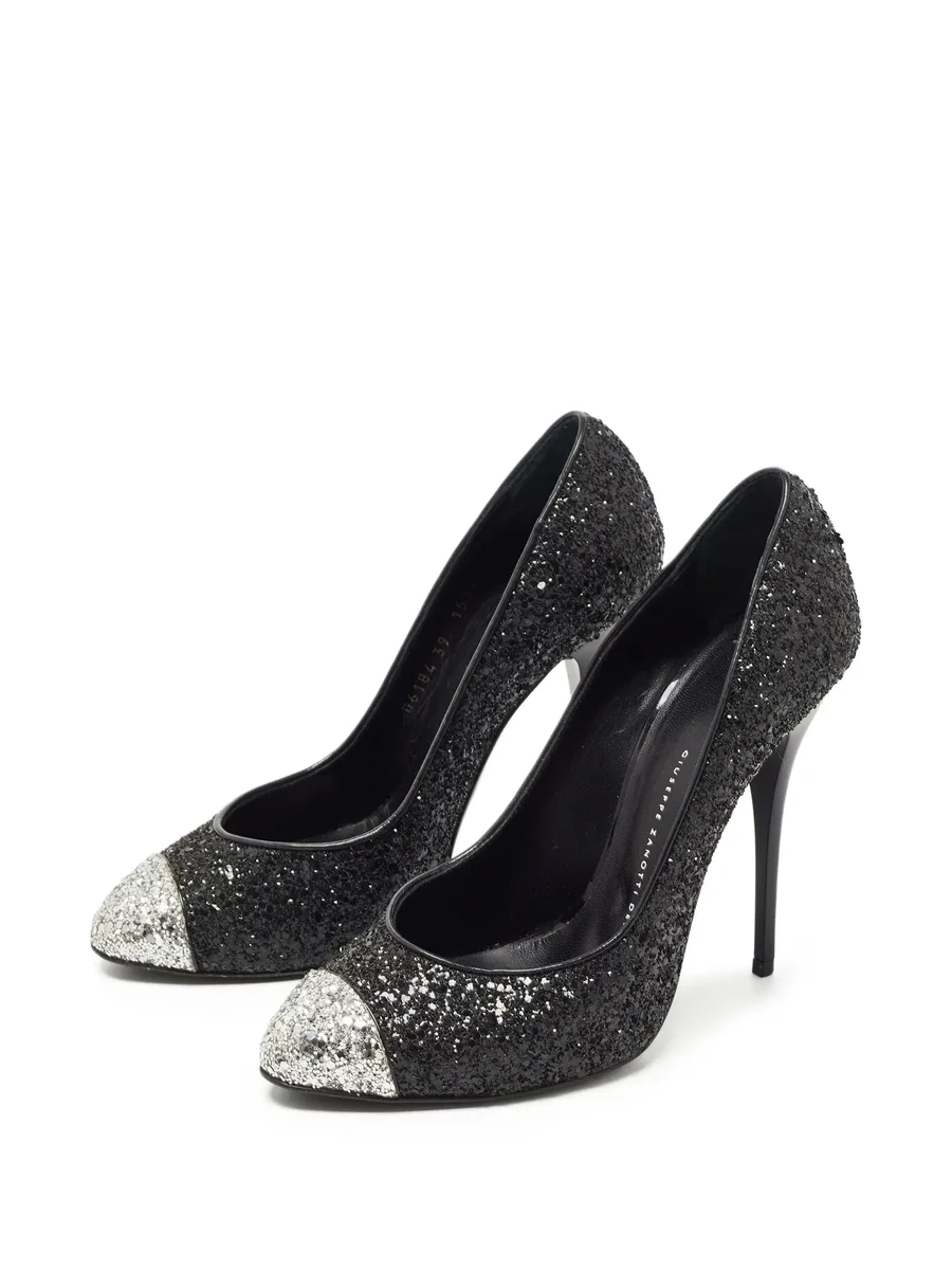 120mm glitter cap-toe pumps 2