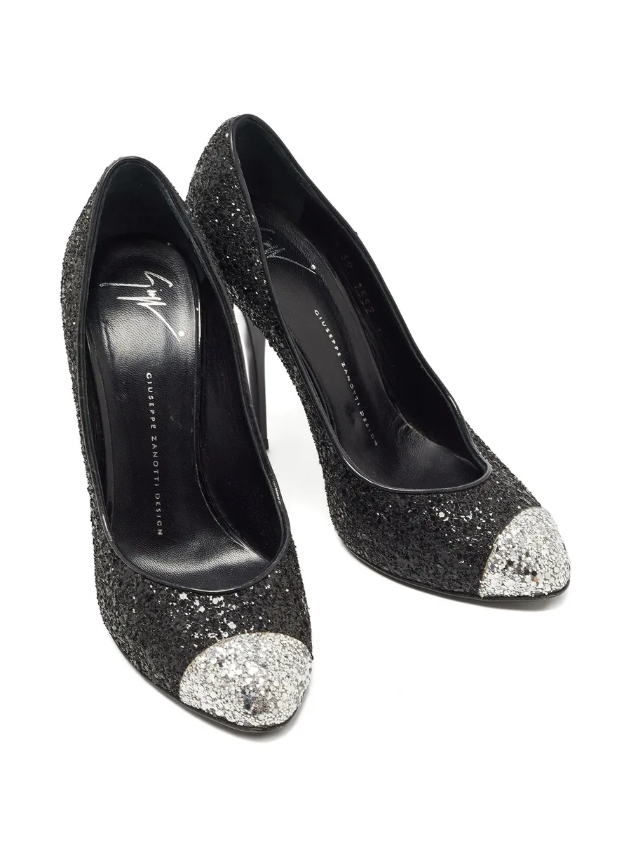 120mm glitter cap-toe pumps 4
