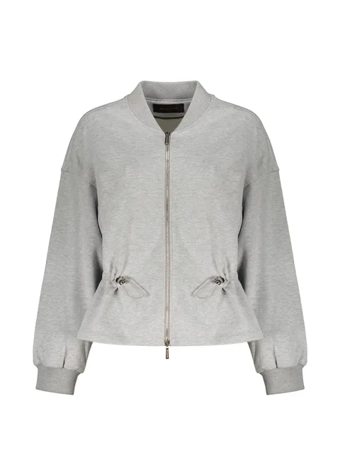 zip-up drawstring hoodie