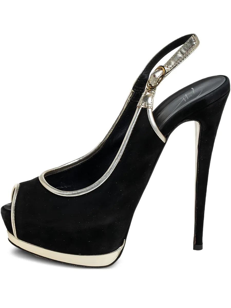 150mm suede slingback pumps 1