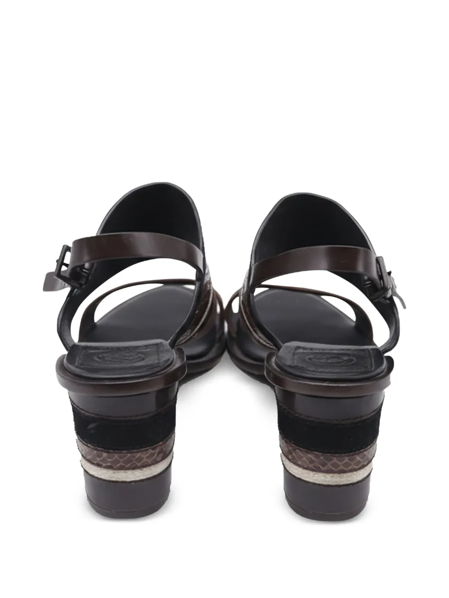 Edina suede-panel leather sandals 5