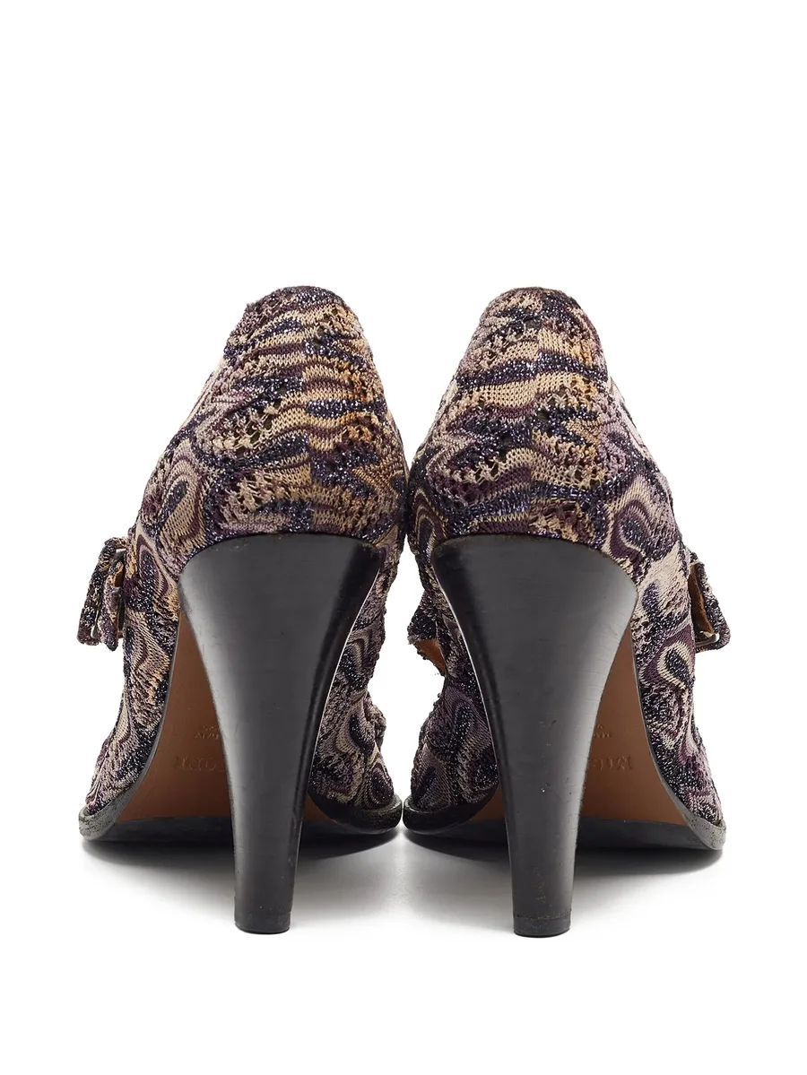 110mm leather heeled pumps 7
