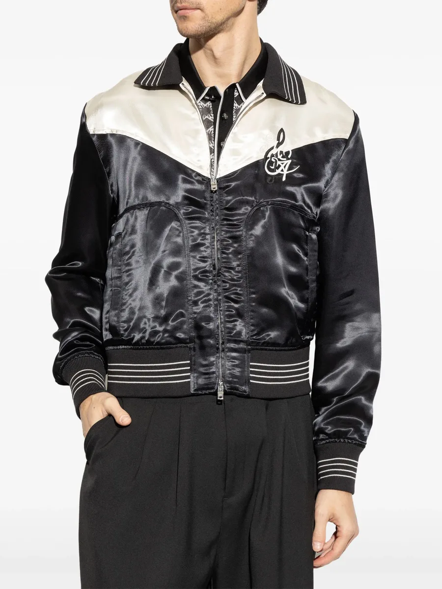logo-embroidered bomber jacket 5